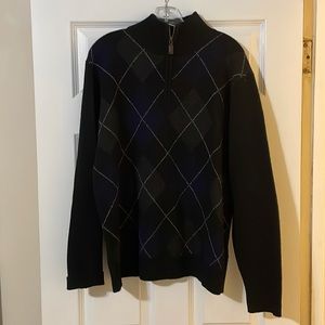 J CREW Men’s L Sweater Black/Purple/Grey